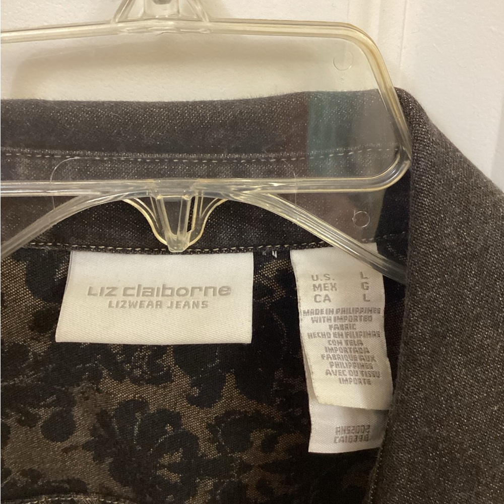 Liz Claiborne Black Jean Jacket Size L - Picture 2 of 3